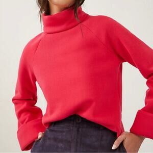 En Elly Thomas Turtleneck Sweatshirt Bell Sleeves Small Raspberry Pink